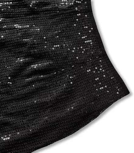 Vista 6 de Pantalones cortos de lentejuelas para mujer, acampanados, cintura alta, elásticos, brillantes, para salir a la noche, para club, fiesta