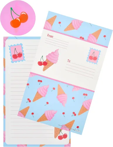 Vista 10 de iscream Pack of 8 Fold-over Ready to Send Note Cards - Blossoms and Bows
