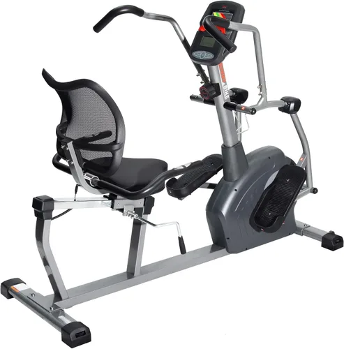 Vista 9 de Sunny Health & Fitness Elite Recumbent Cross Trainer y máquina elíptica con resistencia magnética de 12 niveles, asiento de fácil ajuste