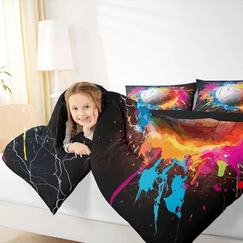 Vista 88 de Juego de ropa de cama de baloncesto para niños y adolescentes, juego de edredón deportivo para niños, tamaño matrimonial, suave, ligero, decoración