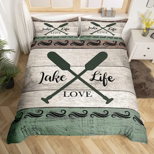 Vista 14 de Erosebridal Funda de edredón náutica para niños y niñas, juego de ropa de cama azul y blanco oceánico, funda de edredón de tabla de surf Hawaii