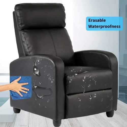 Vista 5 de Silla reclinable moderna de piel sintética, sillón reclinable individual, sofá individual, asiento reclinable, asiento reclinable para sala de estar