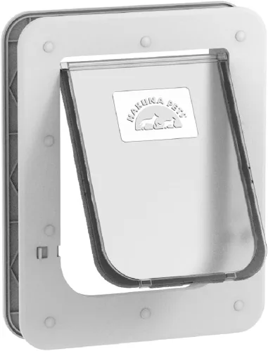Vista 13 de Hakuna Pets Puerta súper resistente para mascotas, gatos y perros con panel de bloqueo de 2 vías para pantallas, puertas, paredes y vidrio de hasta