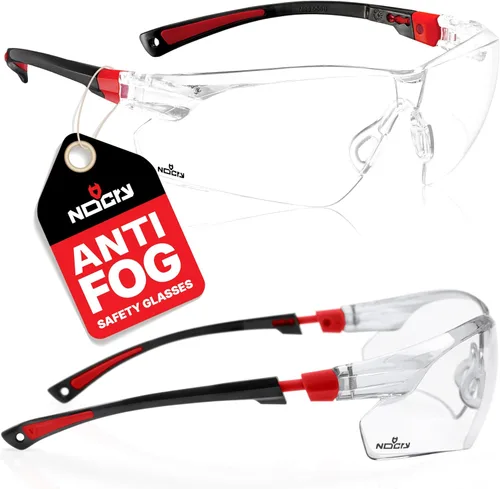 Vista 11 de NoCry Gafas de Tiro Transparentes para Hombres con Lentes Envolventes Antivaho y Resistentes a los Arañazos — Anteojos de Seguridad ANSI Z87