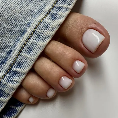 Vista 9 de Modelones Uñas cortas a presión, uñas cuadradas con punta francesa desnuda
