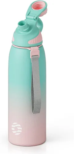 Vista 25 de Fjbottle Botella de agua aislada de acero inoxidable, botellas de agua a prueba de fugas de 32 onzas, vaso reutilizable de hielo, jarra de vacío
