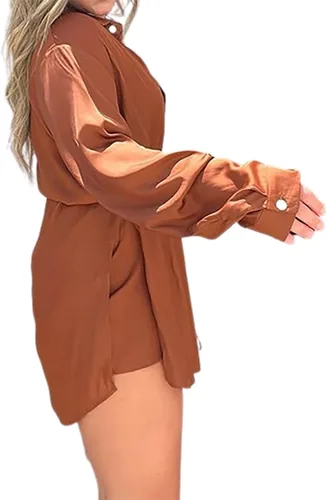 Vista 6 de Nuevo juego de vestido de satén de otoño 2023, nuevo juego de túnica de 2 piezas de satén cubierto de noche 2023, vestido elegante casual de seda