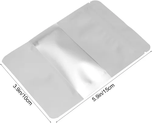Vista 2 de 100 bolsas de aluminio con cierre con cremallera con ventana transparente de grado alimenticio bolsas de embalaje para almacenamiento a granel