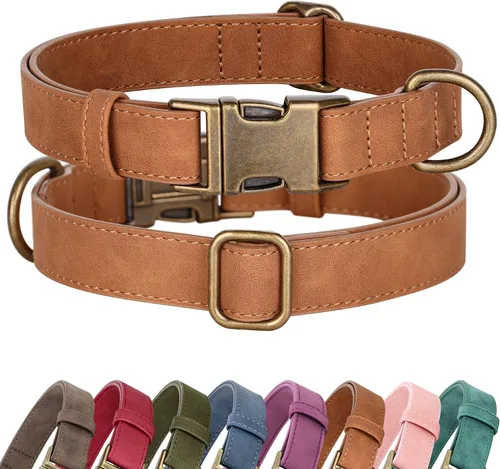 Vista 9 de Didog Collar de perro de piel sintética suave, elegante collar de liberación rápida para perros pequeños, fácil de limpiar, collar ajustable