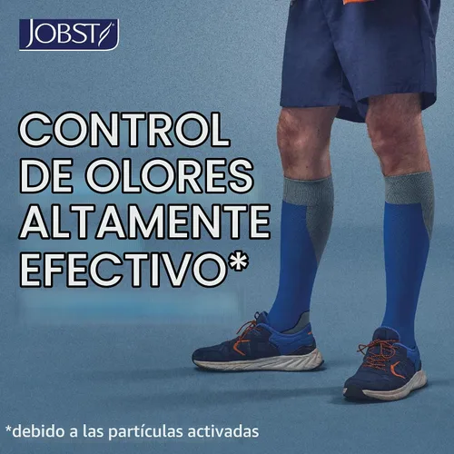 Vista 7 de JOBST Calcetines deportivos de compresión hasta la rodilla, 20-30 mmHg, negro/negro frío, talla S Negro frío/Negro