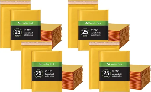 Vista 9 de Quality Park - Sobres acolchados de burbujas de 6 x 9 pulgadas, sobres de papel kraft, sobres de envío marrones duraderos con cierre autoadhesivo