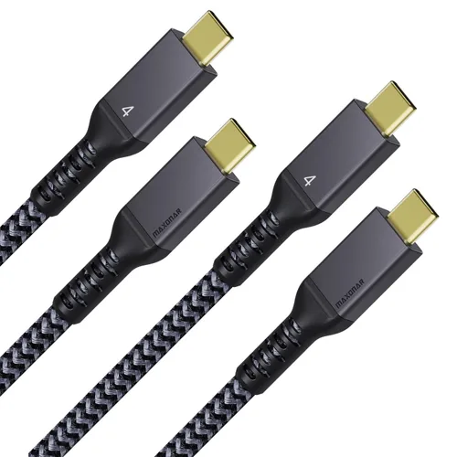 Vista 7 de Maxonar [1 pie] Cable Thunderbolt 4, cable Thunderbolt corto de 40 Gbps con carga de 240 W y 8K/5K @60 Hz compatible con Thunderbolt 4/3, USB 4