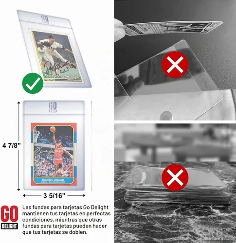 Vista 9 de Tarjeteros semirrígidos para PSA, SGC, BGS, CSG – 100 paquetes – Fundas para tarjetas de béisbol – 50 tarjeteros para tarjetas intercambiables + 50