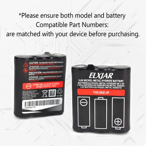 Vista 5 de Paquete de 2 baterías Ni-MH de 3.6 V 800 mAh de repuesto para Motorola PMNN4477AR T200 T400 T500 T800 T600 T62 T82 T92 T260 T265 T801 T460 T465 T480