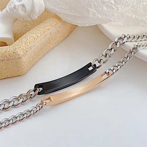 Vista 5 de MYNENEY Regalo para amante, su reina y su rey, pulseras de acero inoxidable para parejas, para mujeres y hombres, juego de joyas a juego