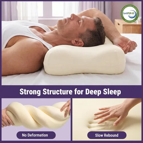 Vista 3 de ZZ-WELL Almohadas para Dormir de Lado para Adultos - Almohada Cervical Patentada para el Cuello para Dormir - Almohada de Espuma Viscoelástica
