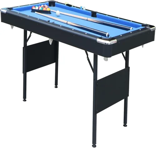 Vista 4 de Mesa de billar de 5.5 pies, mesa de billar estable, mesa de billar portátil incluye juego completo de bolas, 2 palos de taco, tiza y cepillo