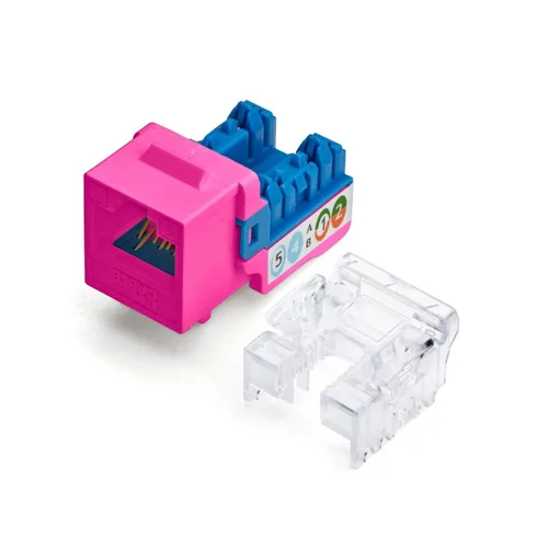 Vista 8 de TRUE CABLE Conector Keystone Cat5e, sin blindaje (UTP), perforado de 90 grados, PoE++ (4PPoE) 100W, certificación UL, verificado ETL, certificado