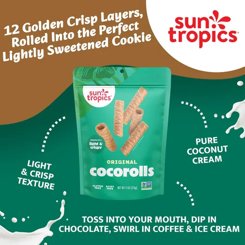Vista 3 de Sun Tropics, Coco Rolls Original, 4 onzas