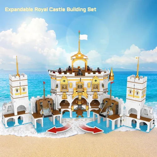 Vista 4 de JMBricklayer Conjuntos de Construcción de Castillo de Royal Bay, Kit de Construcción de Castillo Medieval Ideas 41109, Conjunto de Construcción MOC