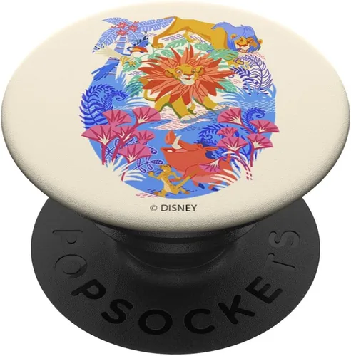 Vista 6 de Disney The Lion King Simba Scar Zazo Timon Pumbaa PopSockets MagSafe PopGrip de colores para iPhone