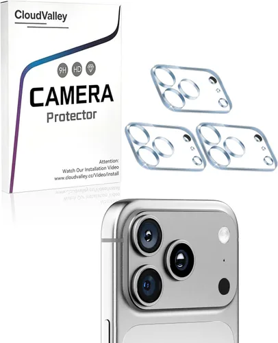 Vista 9 de CloudValley Paquete de 3 protectores de lente de cámara de aire para iPhone 17, película resistente a los arañazos estándar militar, pantalla