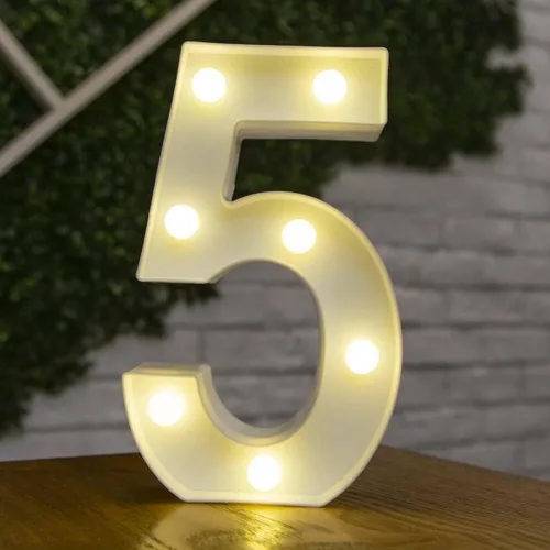 Vista 40 de anso Letras LED del alfabeto con números iluminados, letras de plástico blanco, decoración de pie de la A a la Z 0 ~ 9 (rosa corazón)