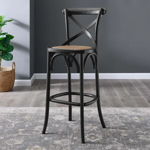 Vista 2 de Modway Taburete Gear Bar en Negro, 19 x 17.5 x 43.5