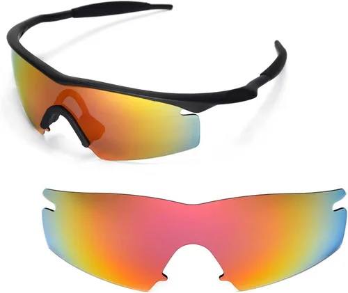 Vista 3 de Walleva lentes de repuesto para gafas de sol Oakley M Frame Strike Múltiples opciones disponibles (rojo fuego)