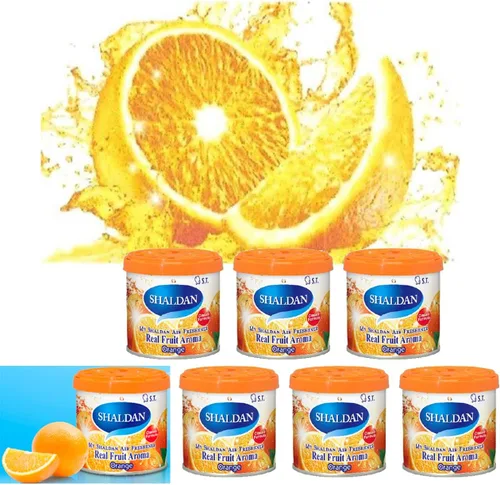 Vista 6 de My Shaldan - Ambientador de coche con aroma naranja, a base de gel y fragancia fresca de larga duración, y ambientador colgante de corazón de dedo