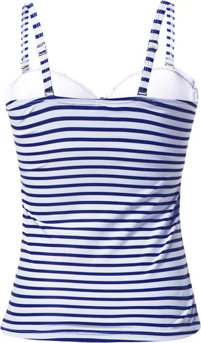 Vista 3 de Holipick Parte superior tankini para mujer, traje de baño bandeau con control de abdomen, solo sin parte inferior