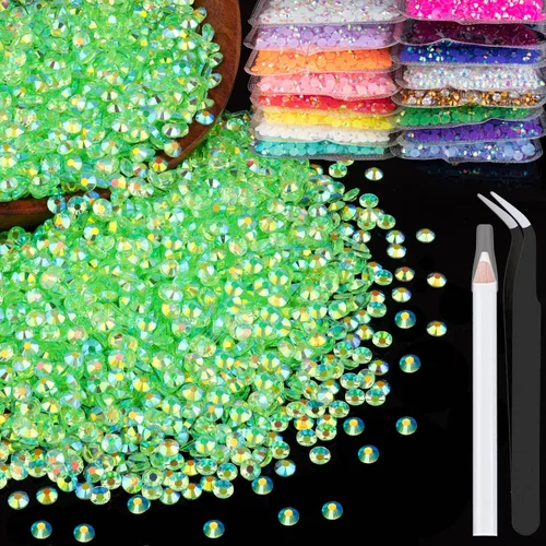 Vista 33 de 5000 piezas de 2mm de strass de resina a granel, strass de gel negros con parte posterior plana y redonda para embellecer sin termoadhesión, gemas