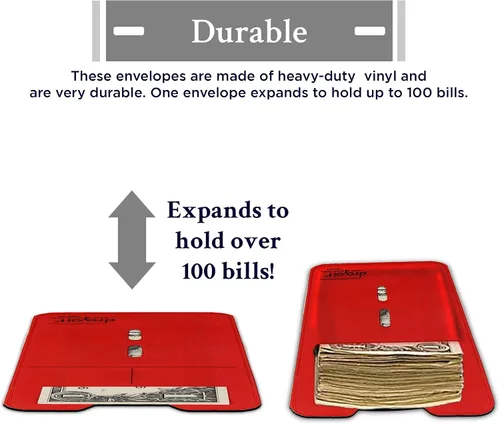 Vista 3 de UBICON 10 sobres azules reutilizables Dropit Safe para depositar monedas y dinero, tamaño 10, azul Secure Cash Handling Heavy-Duty Vinyl