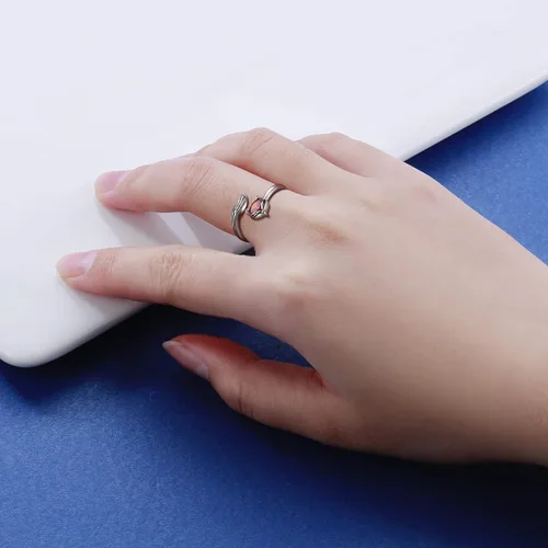 Vista 3 de Sterling Silver Fox Jewelry for Women - Inspirational Adjustable Animal Wrap Ring Stud Earrings Graduation Jewelry Gift for Teen Girls