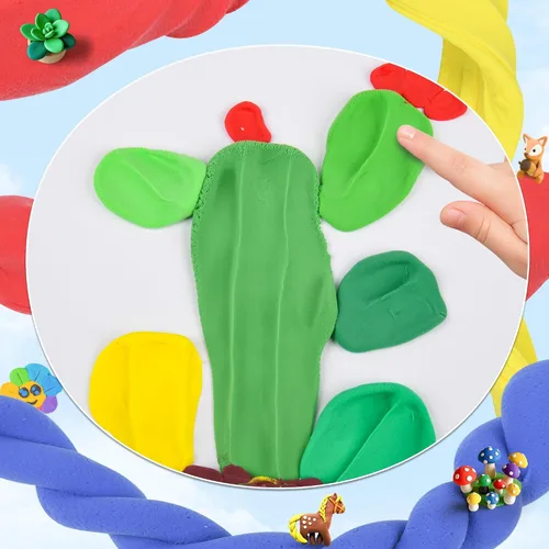 Vista 2 de GAGAtoad - Kit de plastilina de secado al aire, 36 colores, ultra ligera, con tablero de presión, herramientas de modelado de plástico, con libro