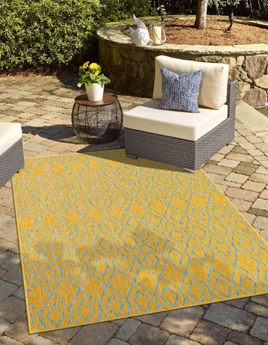Vista 8 de Jill Zarin Outdoor Collection - Alfombra de área - Turcas y Caicos (2' 2" x 3' 1" Rectángulo Beige/Marrón)