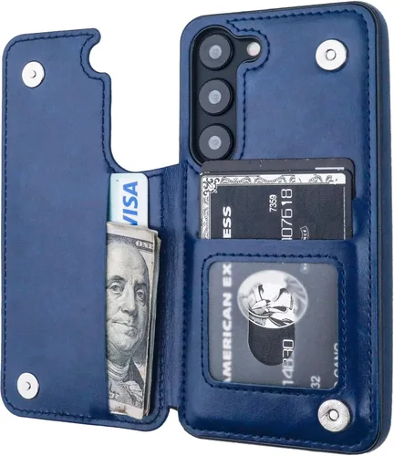 Vista 64 de ONETOP - Funda tipo cartera para Samsung Galaxy S22 con tarjetero, color negro Kickstand,ID/Cash Holder,Case Wallet with Card Slots,Double