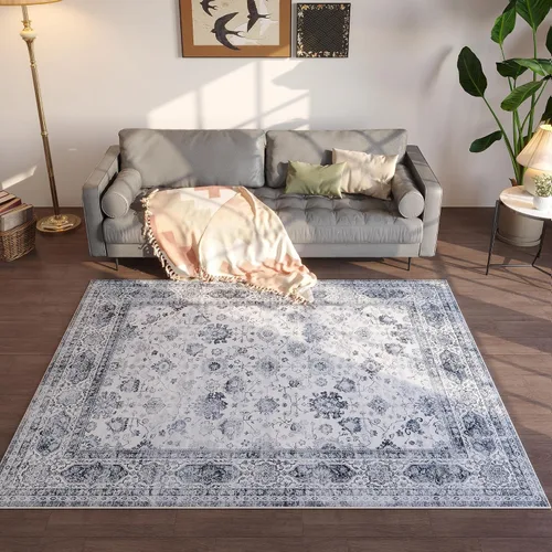 Vista 168 de Rugcomf Alfombra de Entrada de 2'x3' - Patrón Paisley, Tapete para Puerta de Entrada Interior, Floral Vintage, Lavable a Máquina, Alfombra