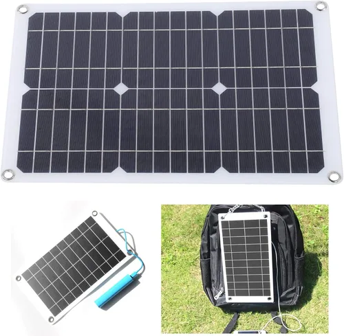 Vista 8 de VGEBY Cable de cargador de coche, 20 W 18 V silicio monocristalino panel celular de energía solar teléfono al aire libre cargador de batería