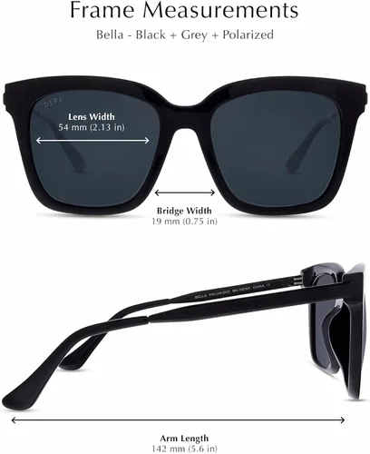 Vista 6 de DIFF Gafas de sol cuadradas de gran tamaño para mujer, colores de tortuga Bella