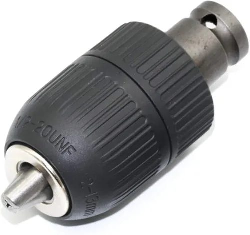 Vista 7 de Portabrocas sin llave de 2-13 mm, adaptador de conversión de cambio rápido con 1/2 pulgada de rosca 20UNF, adaptador hembra cuadrado de 12,7 mm
