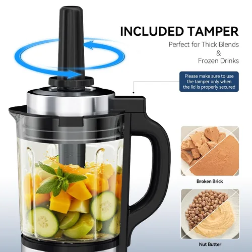 Vista 9 de Slushie Machine - Máquina de bebidas congeladas de 85 onzas con 6 programas preestablecidos + licuadoras de vidrio para cocina con licuadora