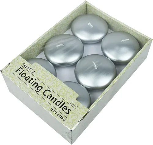 Vista 7 de Zest Candle Velas flotantes plateadas metálicas de 3 pulgadas
