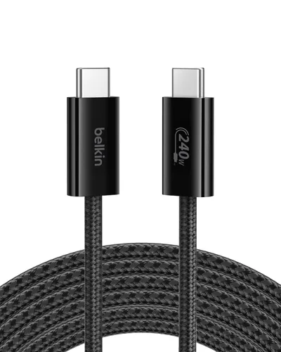 Vista 16 de Belkin Cable USB C a USB C, 3.3 pies, 240 W - Cargador tipo C, cable de carga para iPhone, suave, trenzado, flexible para iPhone 17, Galaxy S25