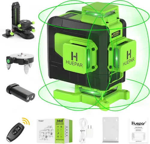 Vista 10 de Huepar Nivel láser autonivelante con trípode de 60" U011G