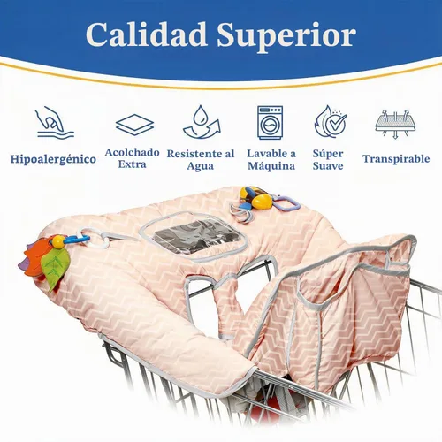 Vista 6 de PILLANI Asiento de carrito de compras para bebé, funda de silla alta para asiento de restaurante - Funda de carrito de comestibles para bebé niña