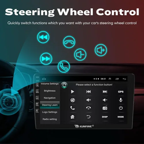 Vista 6 de 2G+64G CarPlay Android Navegación Automática Estéreo GPS Radio Reverse Cámara Pantalla 10 "IPS Pantalla Táctil Headunit Tablet Pad Media Player