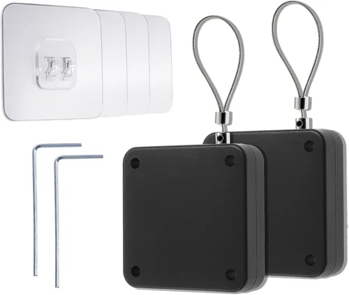 Vista 8 de Juego de 2 cierrapuertas automático sin perforaciones de 28.22 oz, con cordón multifuncional, para residencial, comercial, dormitorio, habitación
