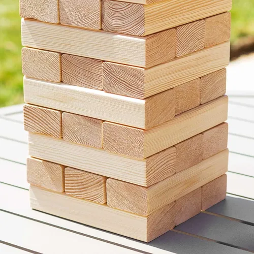 Vista 3 de Torre gigante [5 pies] Bolsa de transporte incluida Bloques de madera de pino premium