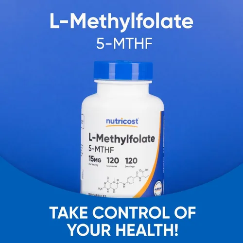 Vista 5 de Nutricost L-Metilfolato 15 mg, 120 Cápsulas (5-MTHF) - Vegano, Sin OMG, Sin Gluten